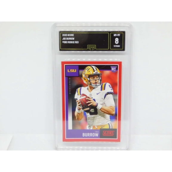 2020 Panini Score Red Rookie RC #380 Joe Burrow LSU Tigers GMA 8