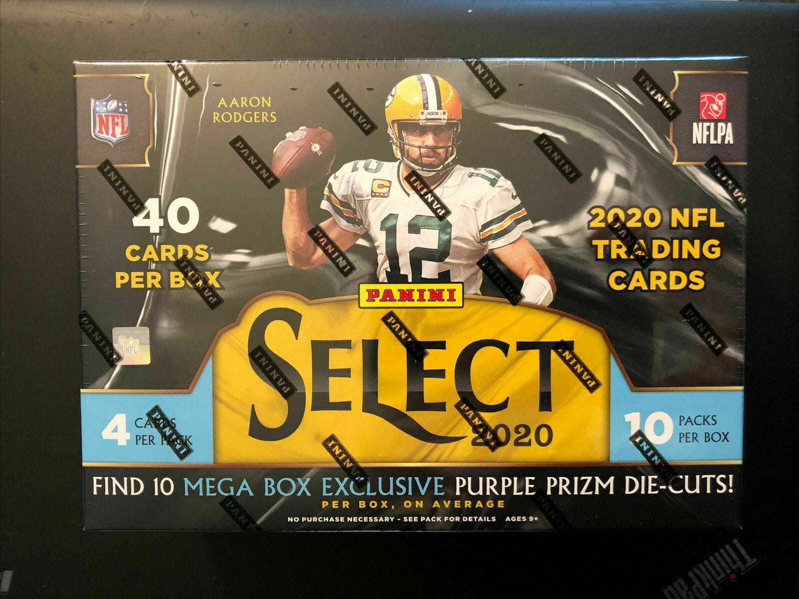 NFL 2020 Select Football Trading Card MEGA Box (10 Packs, 10 Purple Prizm Die Cuts)