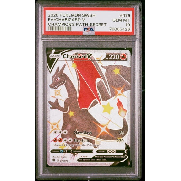 2020 Pokemon Sword and Shield Champion's Path Secret Rare Charizard V #79 PSA 10