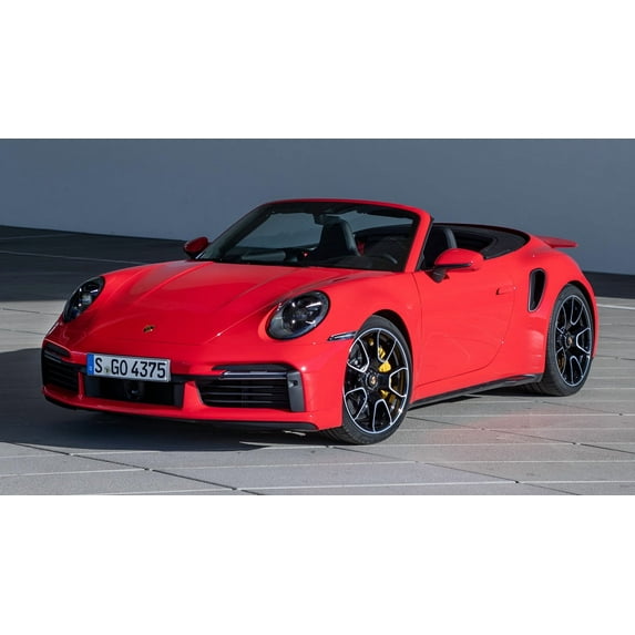 2020 Porsche 911 Turbo S Cabriolet - 24x36 Inch Glossy Laminated Poster - Stunning Detail and Bold Colors