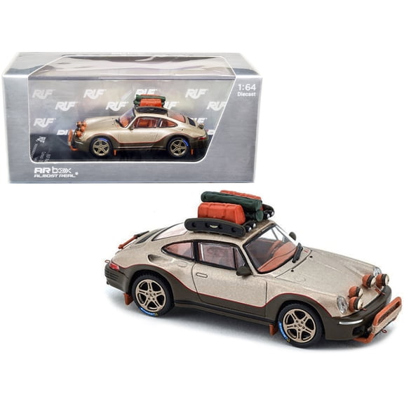 2020 RUF Rodeo Concept Sand Gold Metallic and Brown with Roof Rack and Luggage "AR Box" 1/64 Diecast Model Car by Almost Real