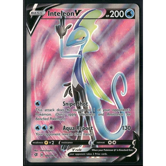 2020 Rebel Clash Inteleon V Holo Ultra Rare FA #180/192