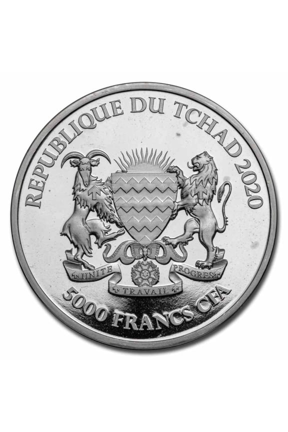 2020 Republic of Chad 1 oz Silver Mandala Hippo (Abrasions)