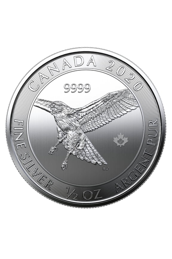 2020 Royal Canadian Mint Red-Tailed Hawk 1/2 oz Silver Coin