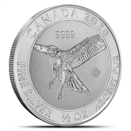 2020 Royal Canadian Mint Red-Tailed Hawk 1/2 oz Silver Coin