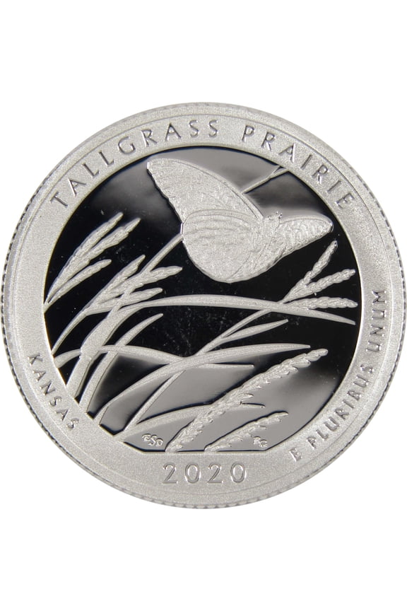 2020 S Tallgrass Prairie NP National Park Quarter Silver Proof Coin