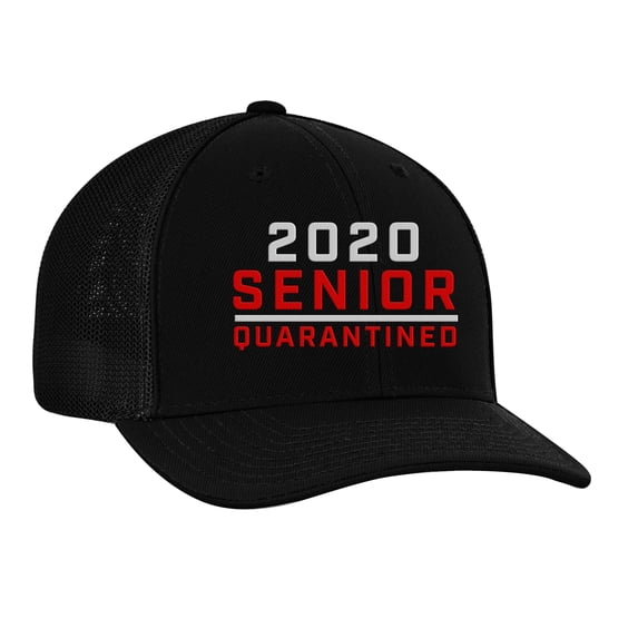 2020 Senior Quarantined Unisex Adult Trucker Hat, Black/Black