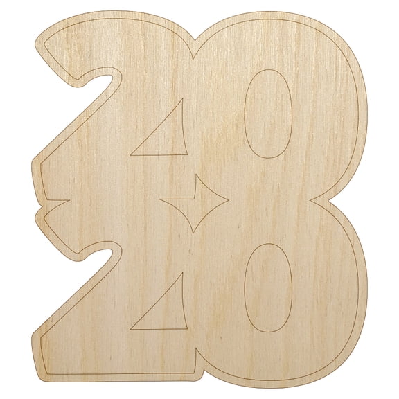 2020 Stacked Graduation Wood Shape Unfinished Piece Cutout Craft DIY Projects - 4.70 Inch Size - 1/8 Inch Thick