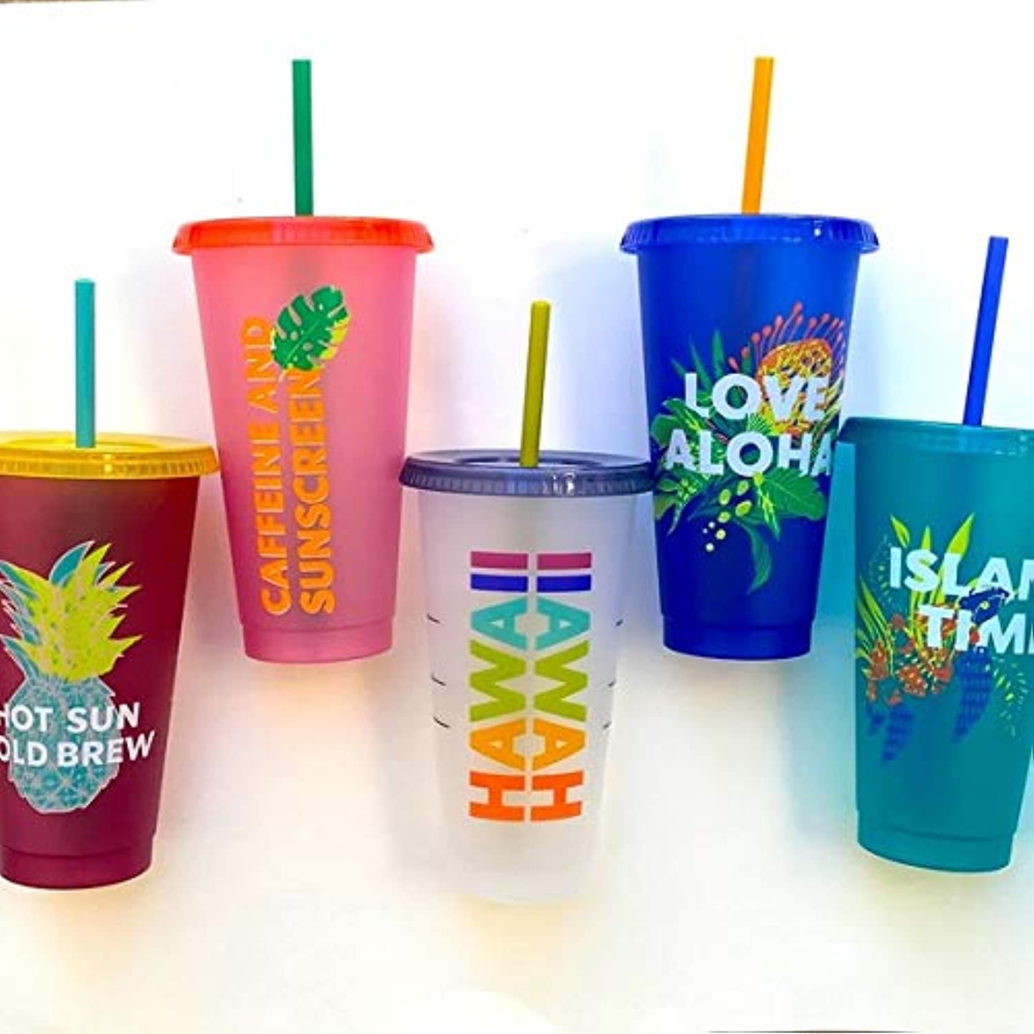 2020 Starbucks Hawaii Collection - 24Oz Reusable Cold Cups (5 Pack