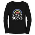thumbnail image 1 of 2020 Sucks Shirt Funny Quarantine Graphic Rainbow Women Long Sleeve T-Shirt X-Large Black, 1 of 4
