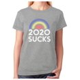 thumbnail image 1 of 2020 Sucks Shirt Funny Quarantine Graphic Rainbow Women T-Shirt XX-Large Gray, 1 of 6