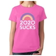 thumbnail image 1 of 2020 Sucks Shirt Funny Quarantine Graphic Rainbow Women T-Shirt XX-Large Pink, 1 of 6
