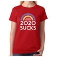 thumbnail image 1 of 2020 Sucks Shirt Funny Quarantine Graphic Rainbow Women T-Shirt XX-Large Red, 1 of 6