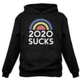 thumbnail image 1 of 2020 Sucks Sweatshirt Funny Quarantine Graphic Rainbow Women Hoodie Large Black, 1 of 1