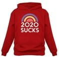 thumbnail image 1 of 2020 Sucks Sweatshirt Funny Quarantine Graphic Rainbow Women Hoodie Small Red, 1 of 3