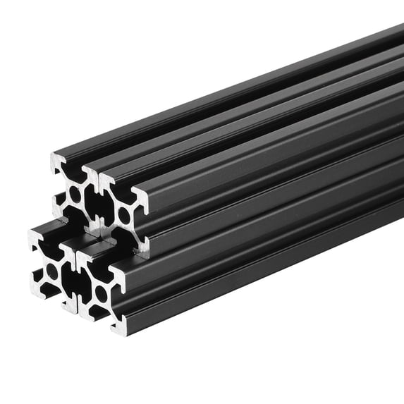 2020 T Slot Aluminum Extrusion 700mm(27.6 Inch) Black for 3D Printer Laser Engraving Machine 4 Pcs