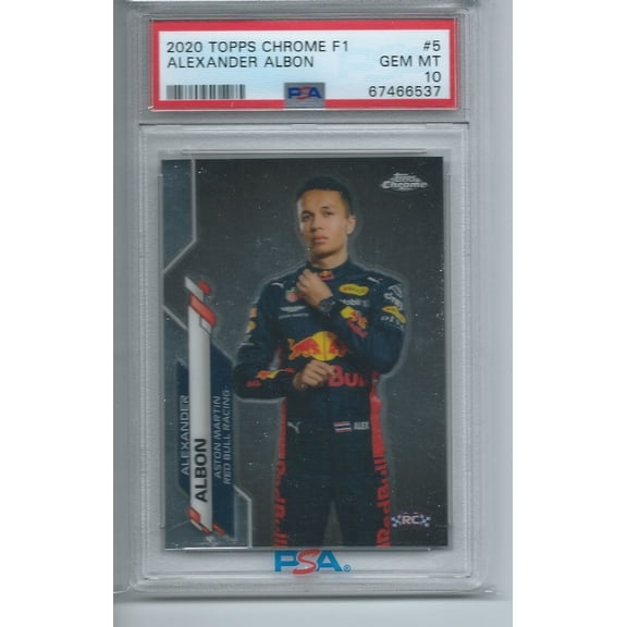 2020 Topps Chrome Formula 1 Alexander Albon #5 PSA 10