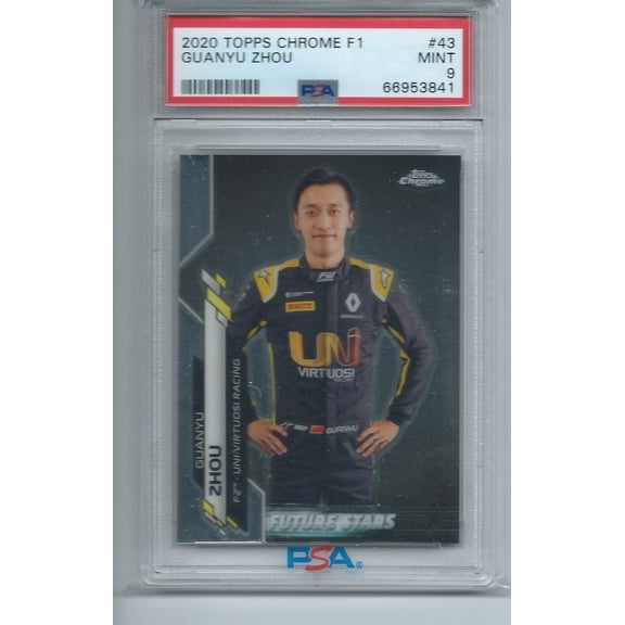 2020 Topps Chrome Formula 1 Guanyu Zhou #43 PSA 9