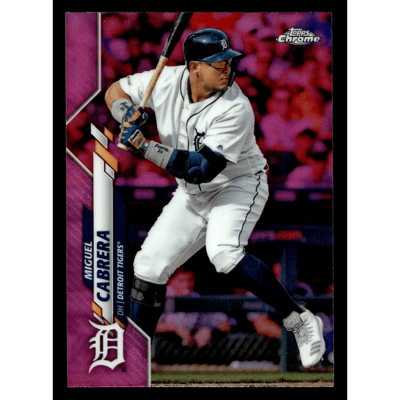 2020 Topps Chrome Miguel Cabrera #6 Pink Refractor Detroit Tigers MLB Baseball Trading Card