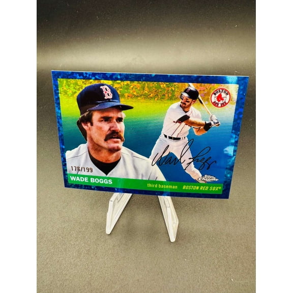 2020 Topps Chrome Wade Boggs #302 Blue Sapphire Refractor 176/199 Baseball Card Boston Red Sox MLB Baseball Trading Card