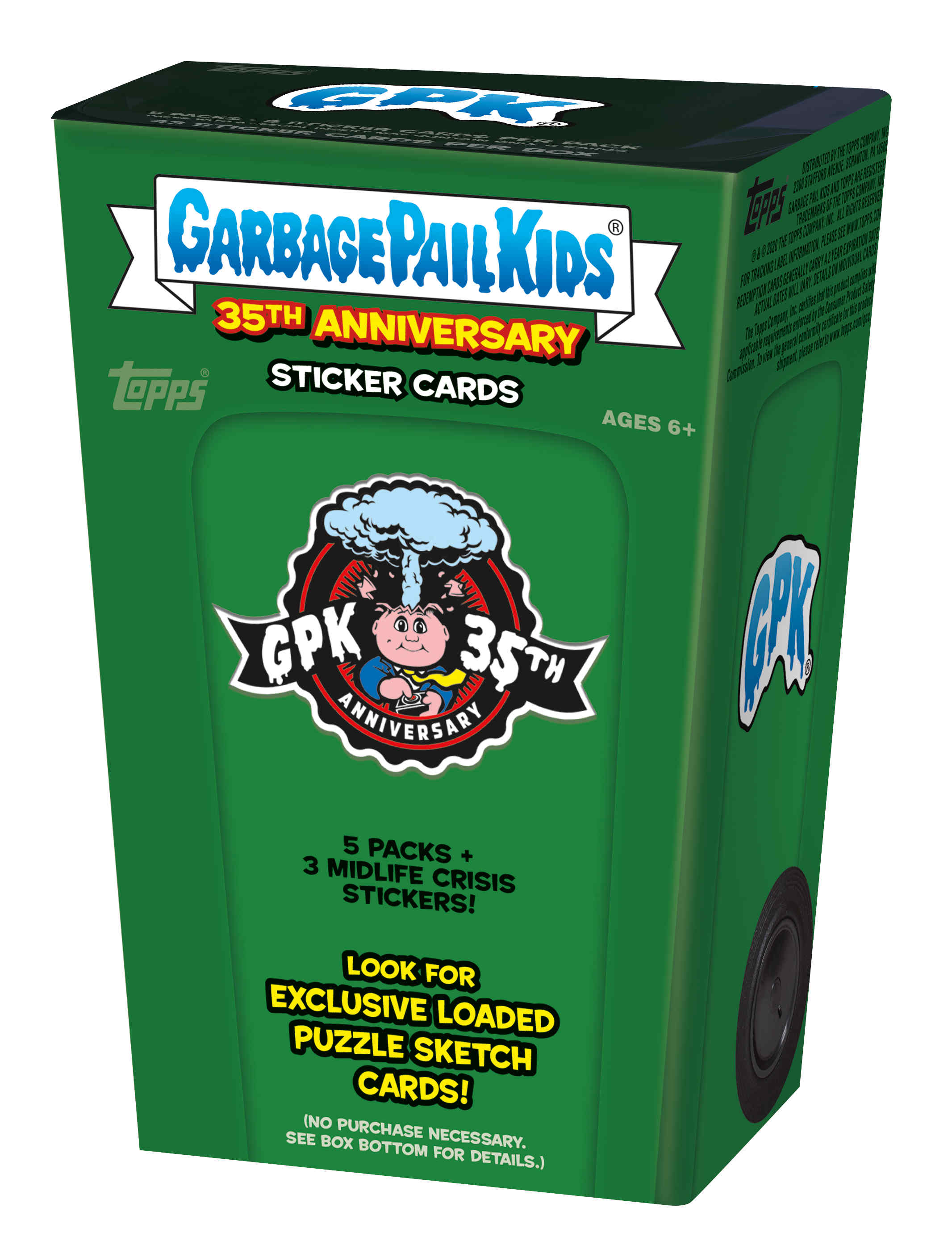 2020 Topps Garbage Pail Kids Series 2 35th Anniversary Blaster Box- 40 Cards + 1 cello Pack with three (3) Midlife Crisis Stickers - image 1 of 3