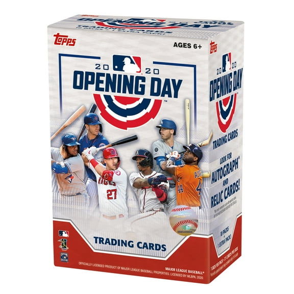 2020 Topps Opening Day MLB Trading Cards Blaster Box- 66 Cards + 11 Insert Cards | Find Rookie & Veteran Autographs