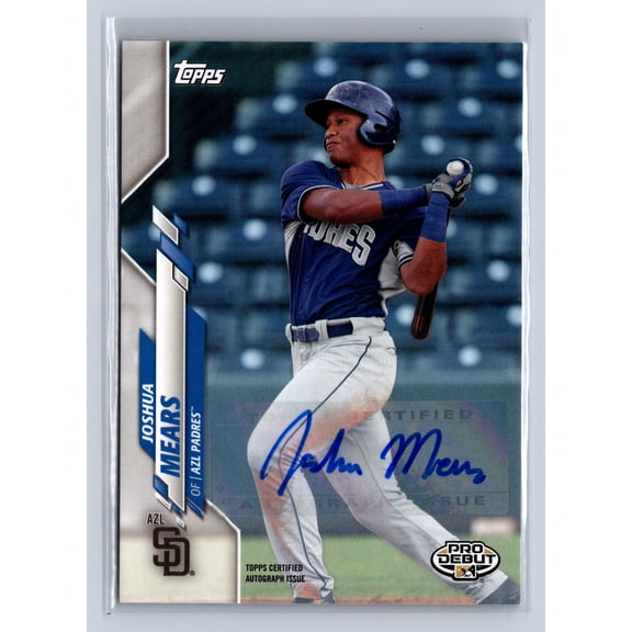 2020 Topps Pro Debut Joshua Mears AZL Padres Auto #PD-139 Baseball Card