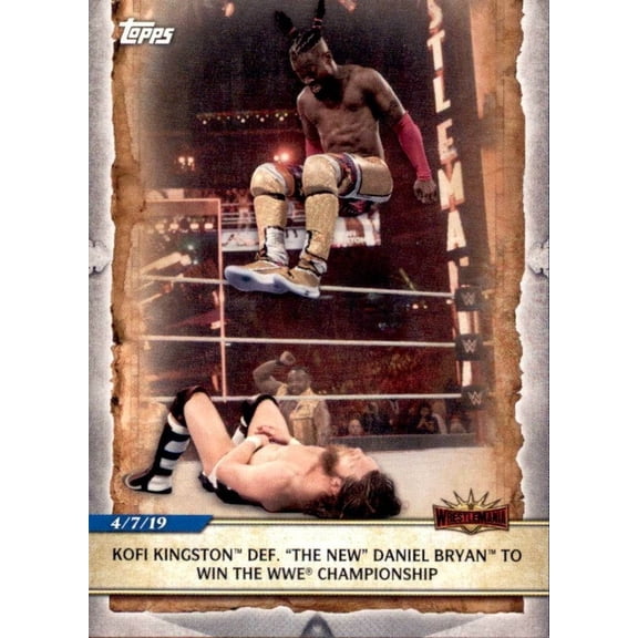 2020 Topps WWE Road to WrestleMania #100 Kofi Kingston def The New Daniel Bryan Card