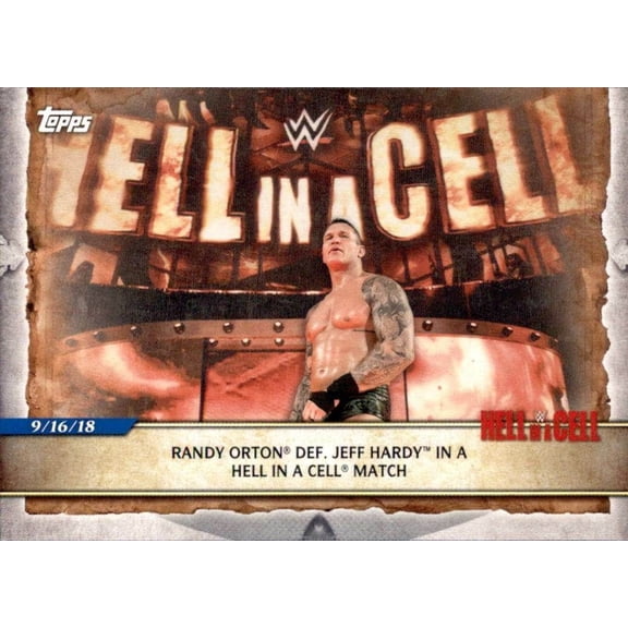 2020 Topps WWE Road to Wrestlemania #61 Randy Orton Def Jeff Hardy Hell in a Cell #61