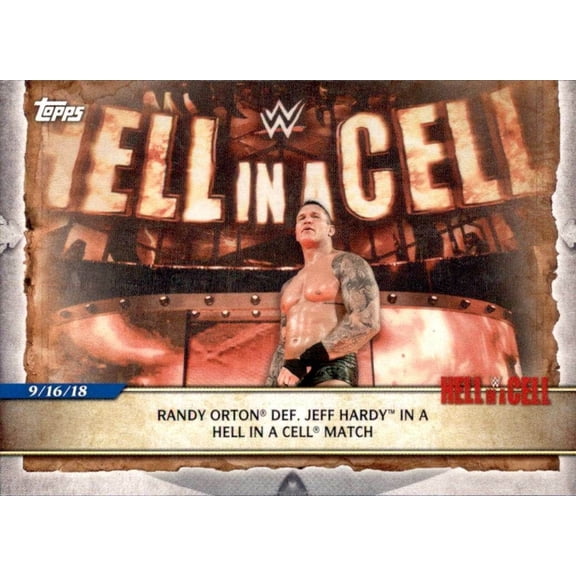 2020 Topps WWE Road to WrestleMania #61 Randy Orton vs Jeff Hardy Hell in Cell