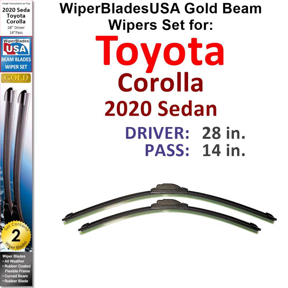 2020 Toyota Corolla Beam Wiper Blades Wipers WBUSA (Set of 2)