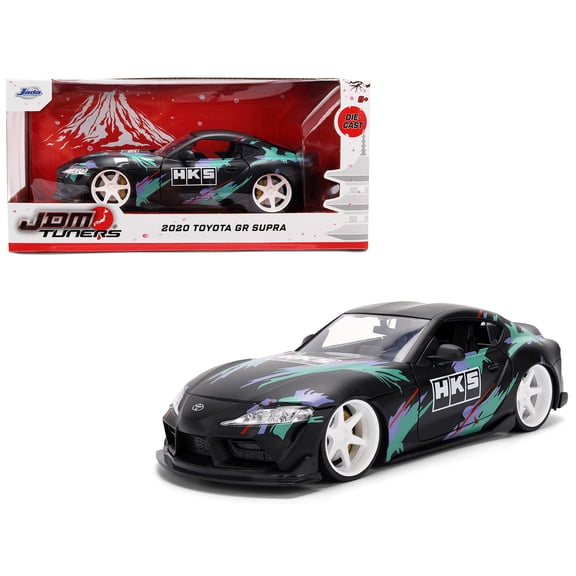 2020 Toyota GR Supra "HKS" Matt Black with Graphics "JDM Tuners" Series 1 24 Diecast Model Car by Jada