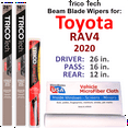 thumbnail image 1 of 2020 Toyota RAV4 Beam Blade Wipers (Set of 3) w/Rear Wiper, 1 of 3