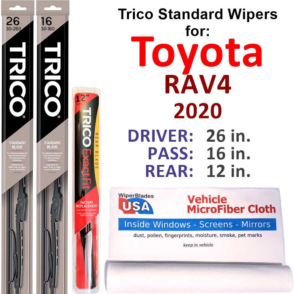 2020 Toyota RAV4 Wiper Blades Set of 3 w Rear Wiper Walmart