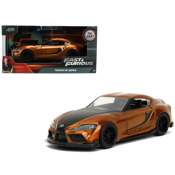 2020 Toyota Supra Orange Metallic with Black Stripes "F9" (2021) Movie "Fast & Furious" Series 1/32 Diecast Model Car by Jada
