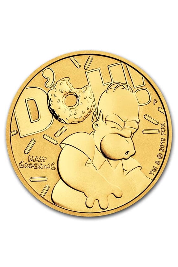 2020 Tuvalu 1 oz Gold The Simpsons: Homer BU
