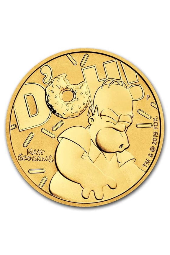 2020 Tuvalu 1 oz Gold The Simpsons: Homer BU