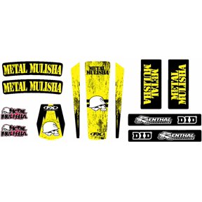 Factory Effex Metal Mulisha Universal Trim Kit Graphic Decals for Suzuki - Black/Yellow Vinyl (23-50460)