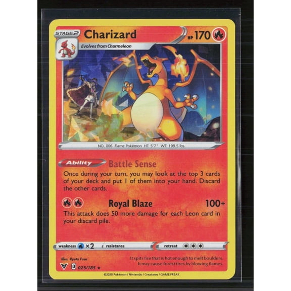 2020 Vivid Voltage Charizard Rare #25/185 English Lightly Played Pokemon Card