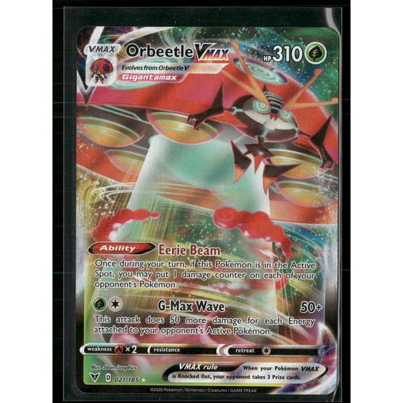 2020 Vivid Voltage Orbeetle VMAX Holo Ultra Rare 21/185 English Pokemon Trading Card