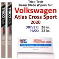 thumbnail image 1 of 2020 Volkswagen Atlas Cross Sport Beam Blade Wipers (Set of 2), 1 of 4