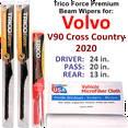thumbnail image 1 of 2020 Volvo V90 Cross Country Performance Beam Wipers (Set of 3) w/Rear Wiper, 1 of 3