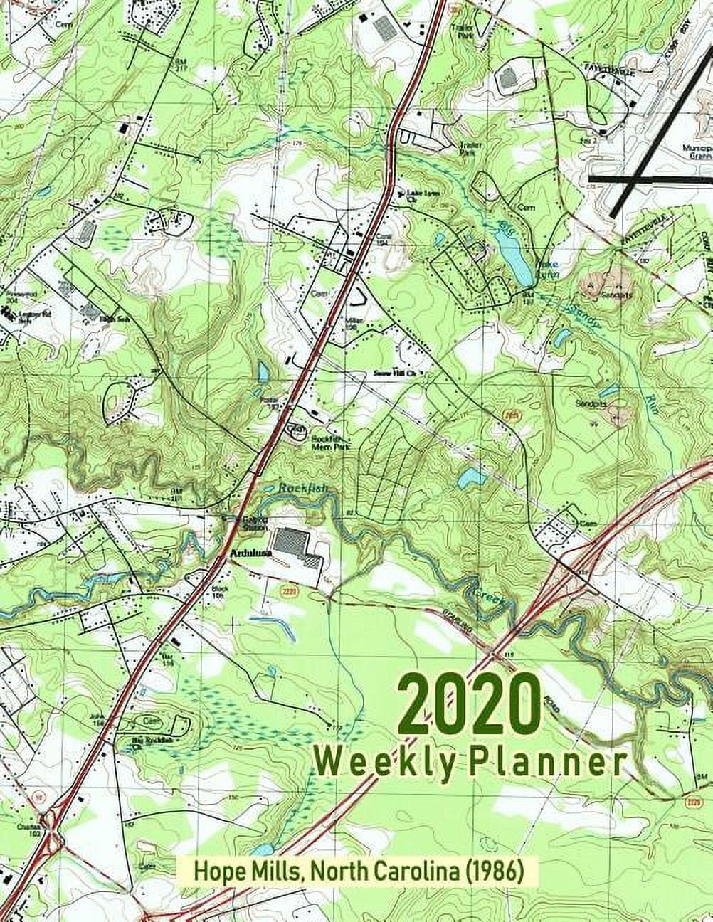 2020 Weekly Planner Hope Mills, North Carolina (1986) Vintage Topo