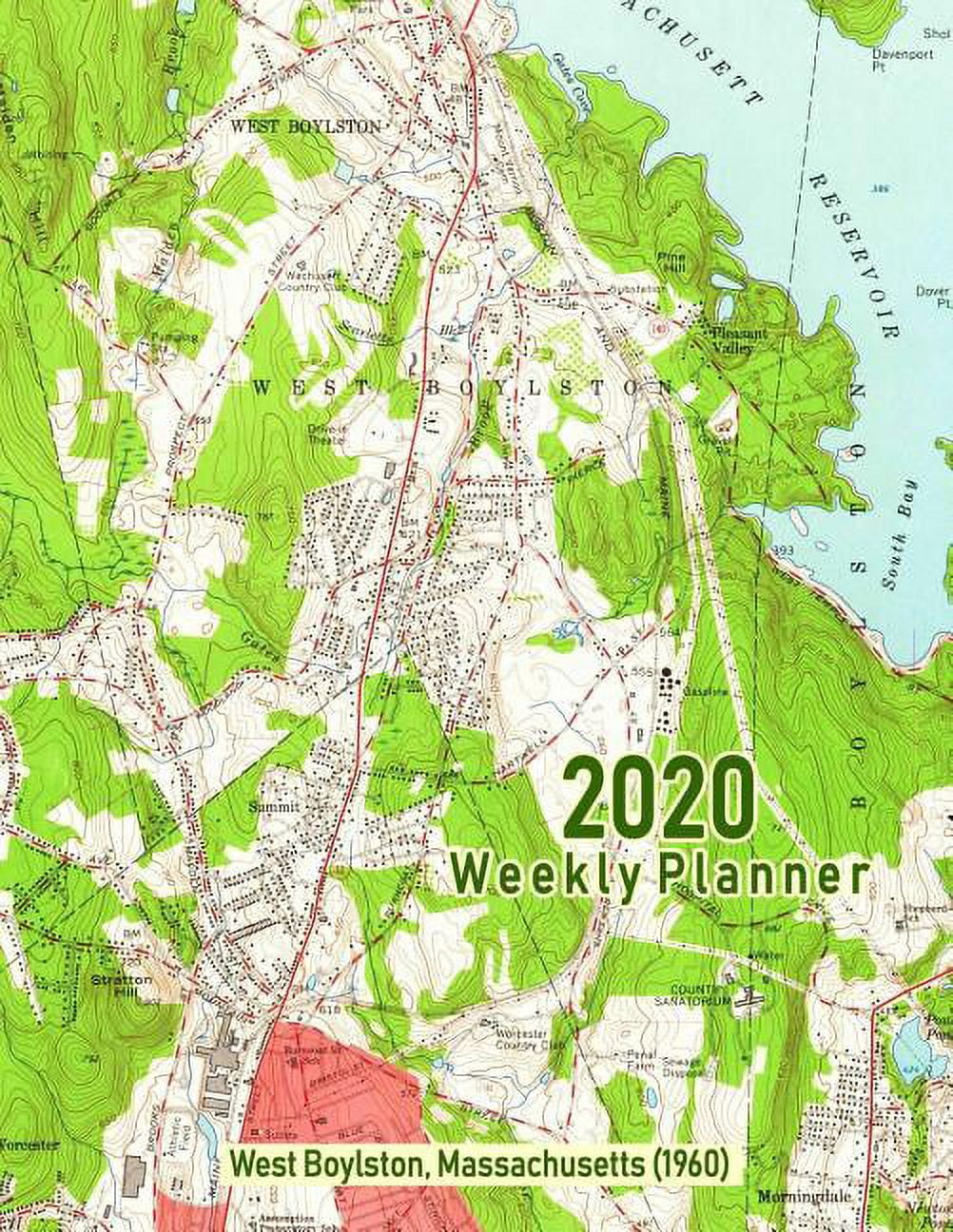 2020 Weekly Planner West Boylston, Massachusetts (1960) Vintage Topo