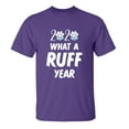 thumbnail image 1 of 2020 What A Ruff Year Unisex Short Sleeve T-shirt-Purple-medium, 1 of 4