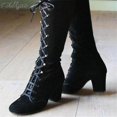 2020 Winter Women Boots Shoes Fashion Vintage Laceup Boots Women Round