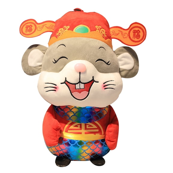 2020 Year Rat Mascot Fortunate Mouse Plush Stuffed Doll Kids Toy New Year Gift
