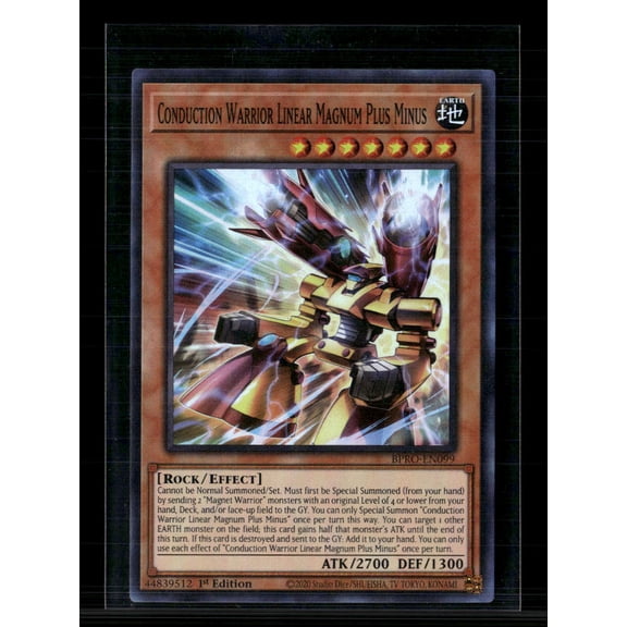2020 Yu-Gi-Oh! Battle Pack 3: Monster League Conduction Warrior Linear Magnum Plus Minus 1st Edition