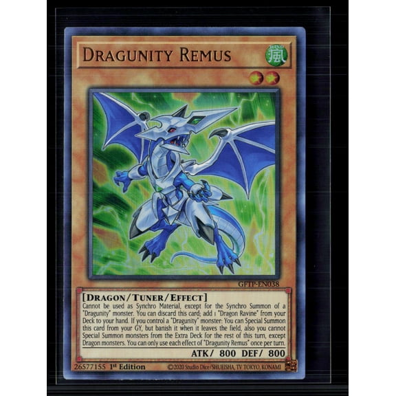 2020 Yu-Gi-Oh! Ghosts From the Past Dragunity Remus 1st Edition