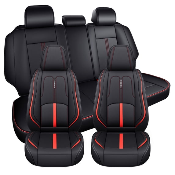 2020 for Toyota Rav4 Seat Cover, Premium Leather 5 Piece Full Set Waterproof Suitable for All Seasons, Red Car Seat Covers, Pet Car Seat Covers